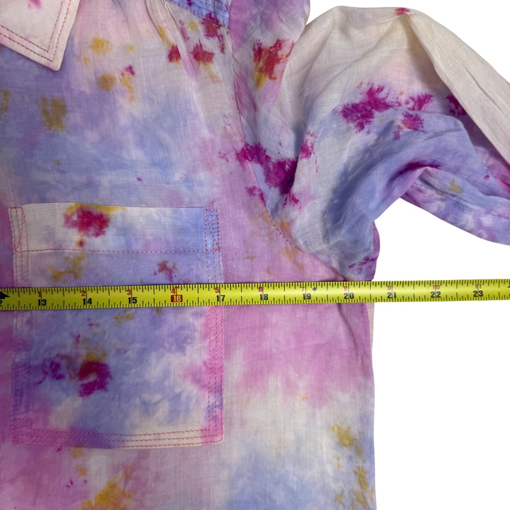Anthropologie Pilcro Pastel Tie Dye Button Down Shirt Womens S 100% Cotton Boho - Picture 8 of 13
